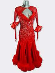 Elyna red ballroom dance dress, in stock size 38/40/42