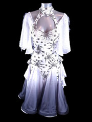 Livia romantic white to gray ballroom dance dress, in stock size 38/40/42
