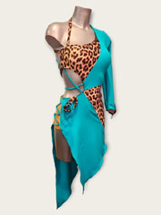 Gabriela latin turquoise/lopard design original taille S/M en stock