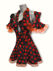 Mariana robe de danse latine, style flamenco, en stock taille S/M