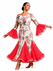 Cerina, romantic printed flower ballroom dance dress size 38-44