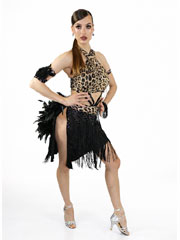 Viviane robe de danse latine rouge de luxe