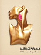 Hand-made ballroom earrings-Fluo pink