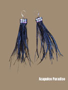 Black ostrich earrings